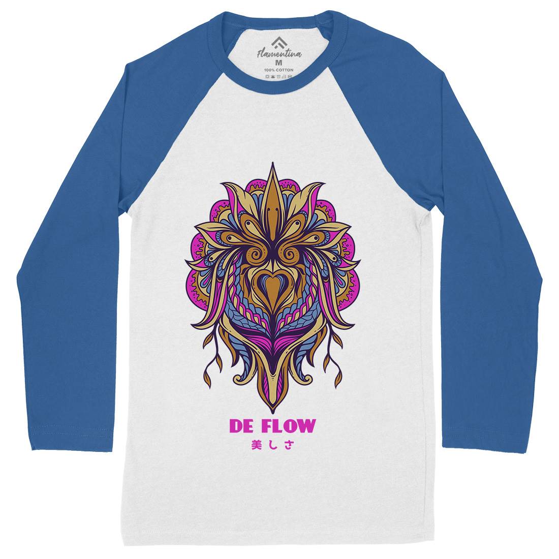Flow Mens Long Sleeve Baseball T-Shirt Art D751