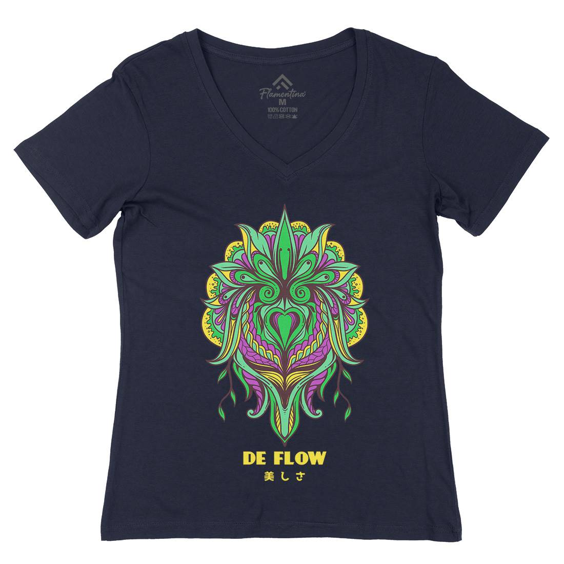 Flow Womens Organic V-Neck T-Shirt Art D751