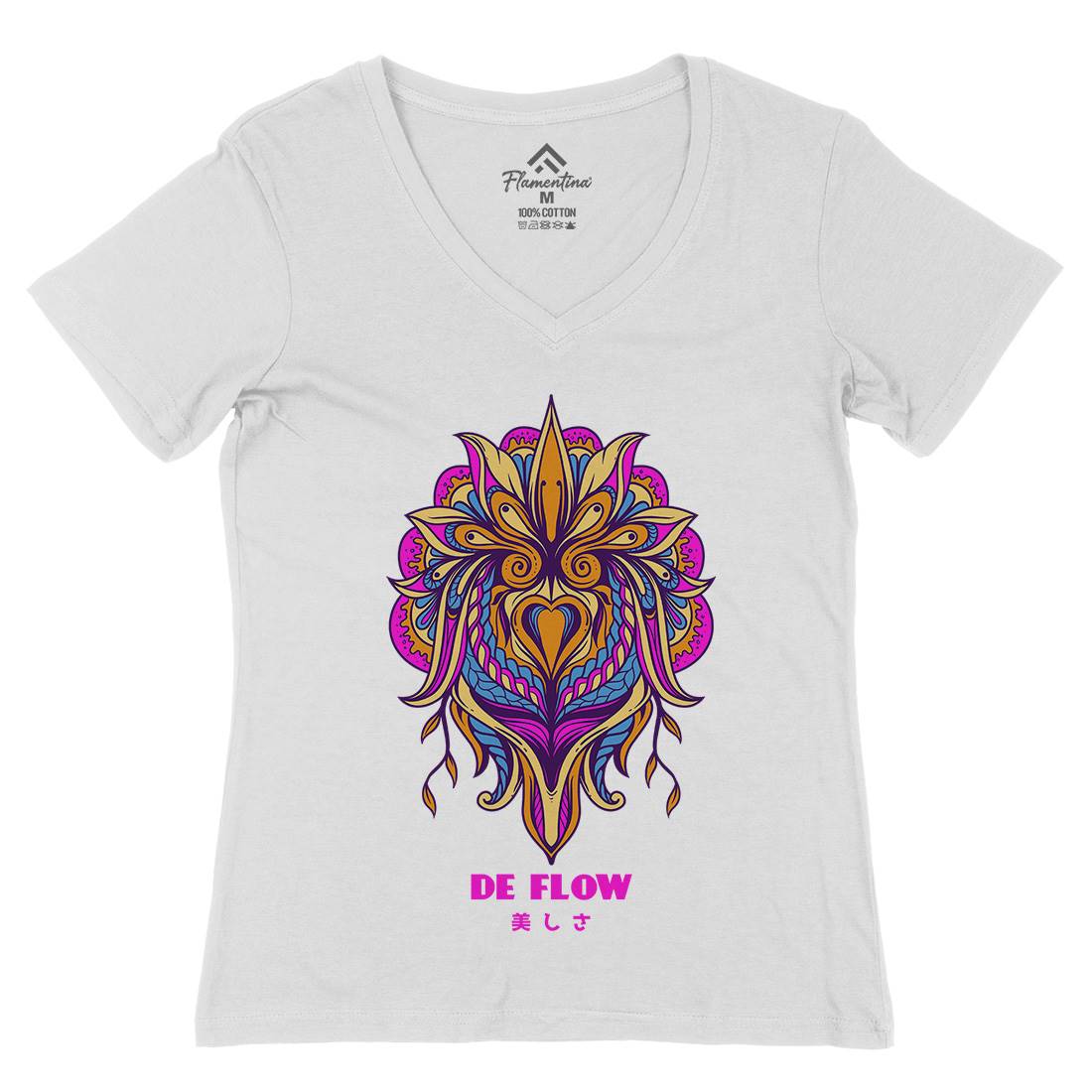 Flow Womens Organic V-Neck T-Shirt Art D751