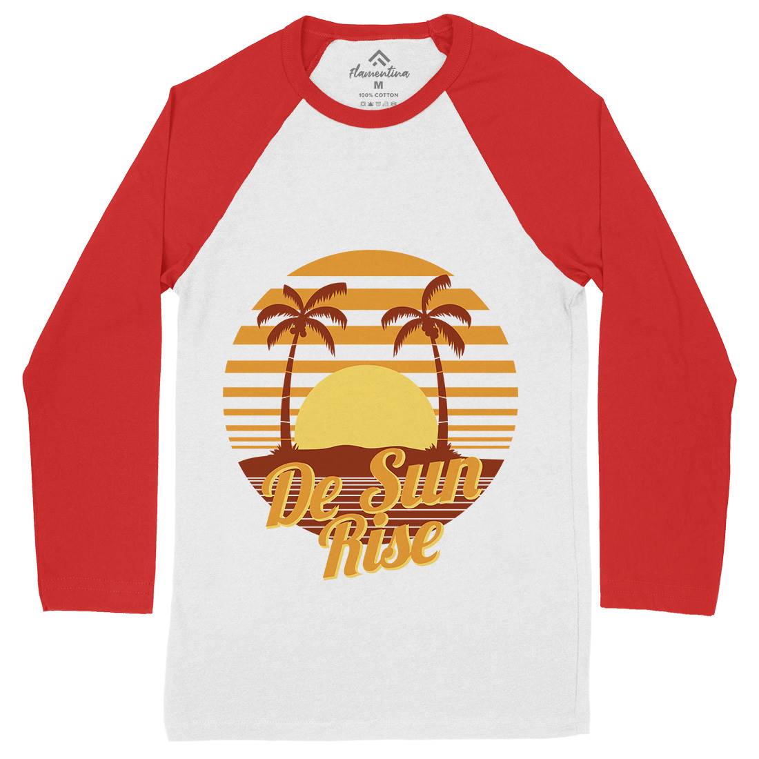 Sun Rise Mens Long Sleeve Baseball T-Shirt Holiday D752