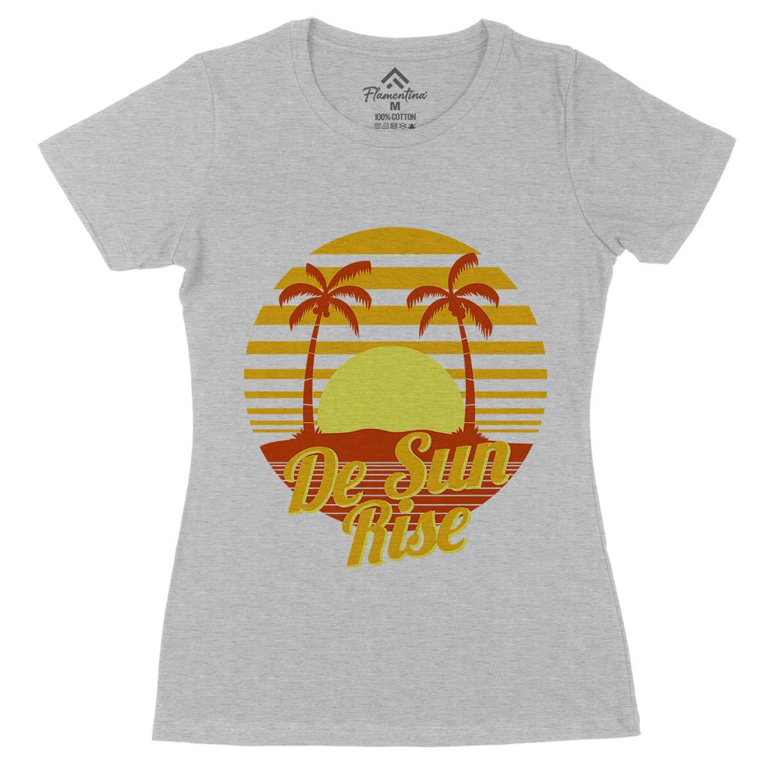 Sun Rise Womens Organic Crew Neck T-Shirt Holiday D752