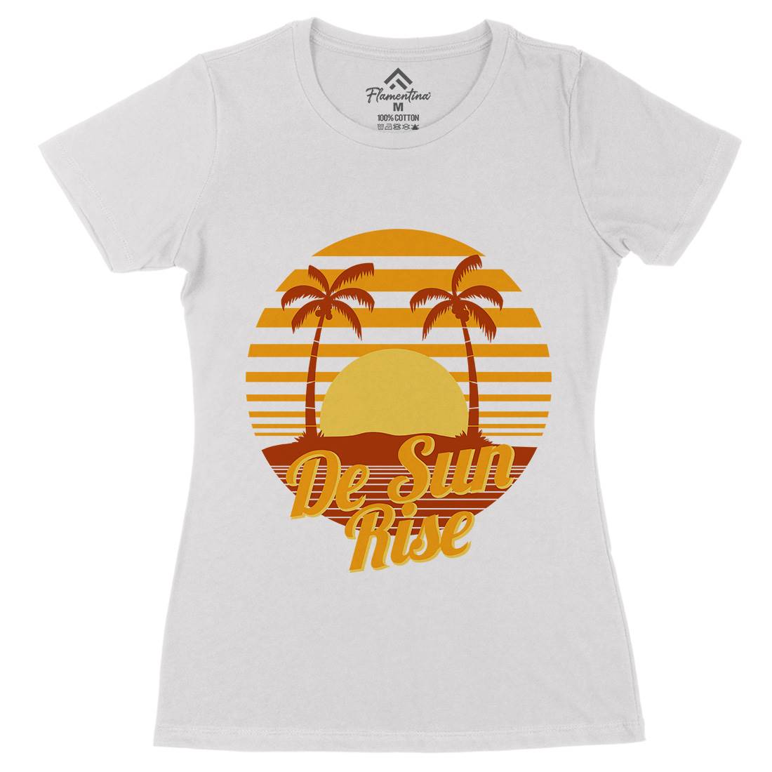 Sun Rise Womens Organic Crew Neck T-Shirt Holiday D752