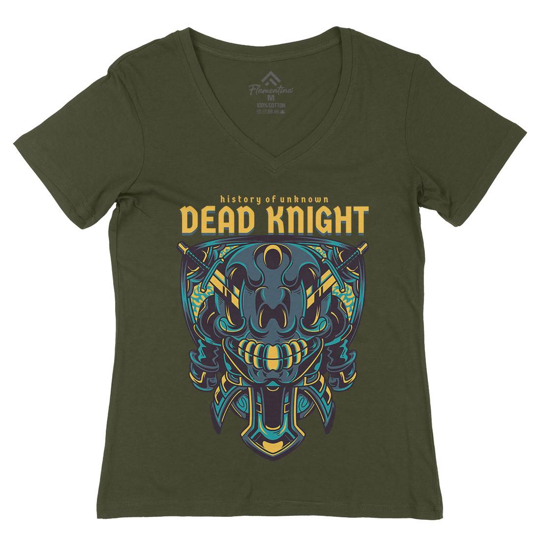 Dead Knight Womens Organic V-Neck T-Shirt Warriors D753