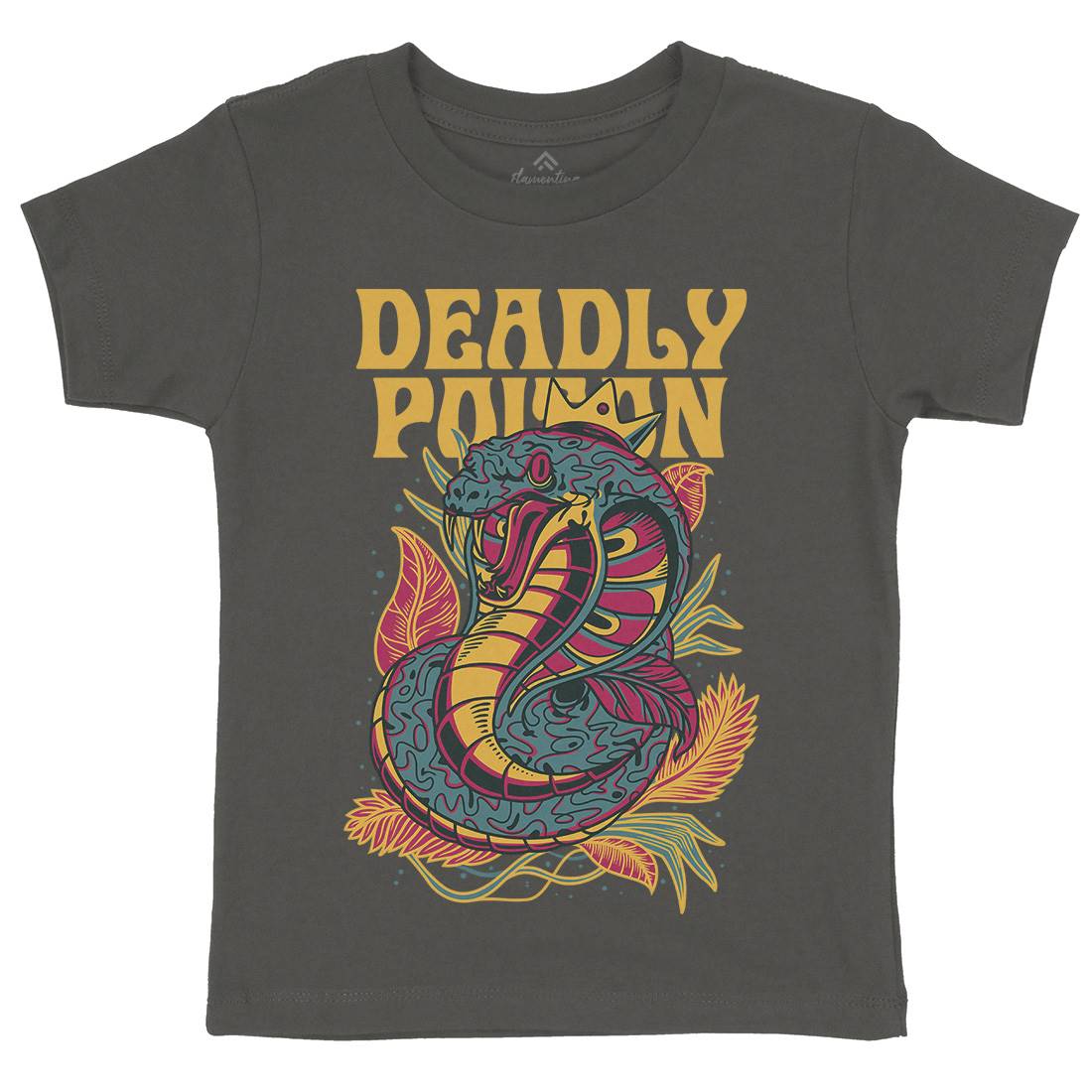 Deadly Poison Kids Organic Crew Neck T-Shirt Animals D754
