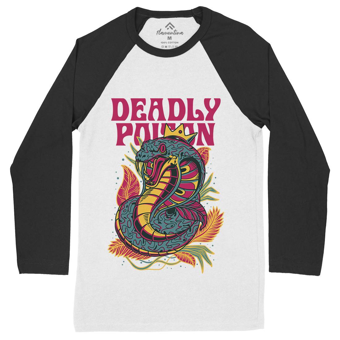 Deadly Poison Mens Long Sleeve Baseball T-Shirt Animals D754