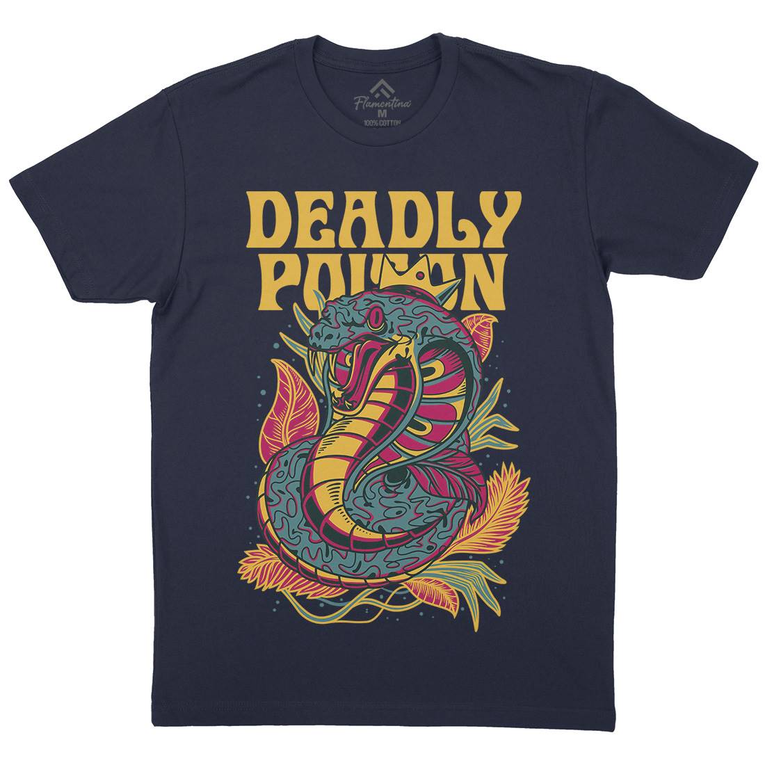 Deadly Poison Mens Organic Crew Neck T-Shirt Animals D754