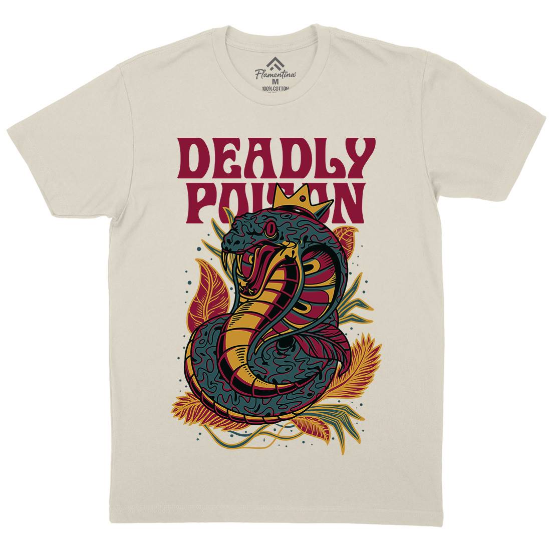Deadly Poison Mens Organic Crew Neck T-Shirt Animals D754