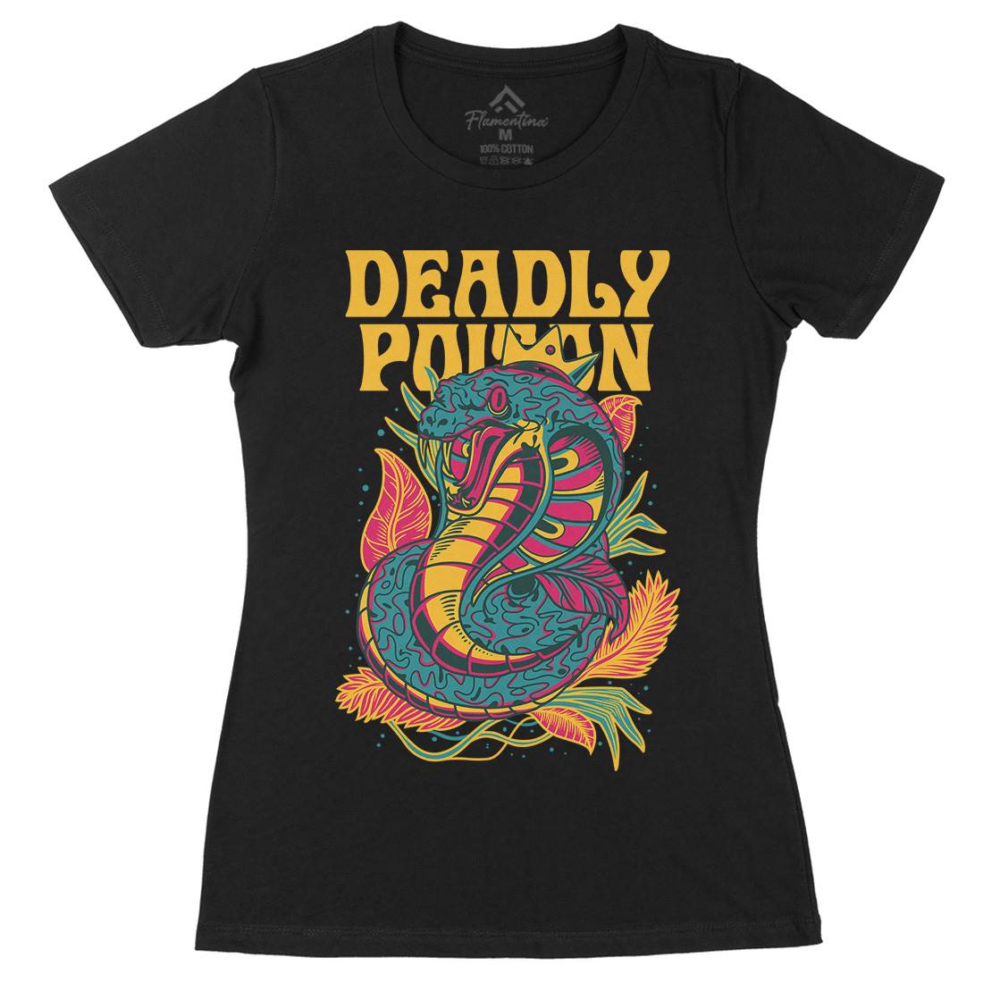 Deadly Poison Womens Organic Crew Neck T-Shirt Animals D754