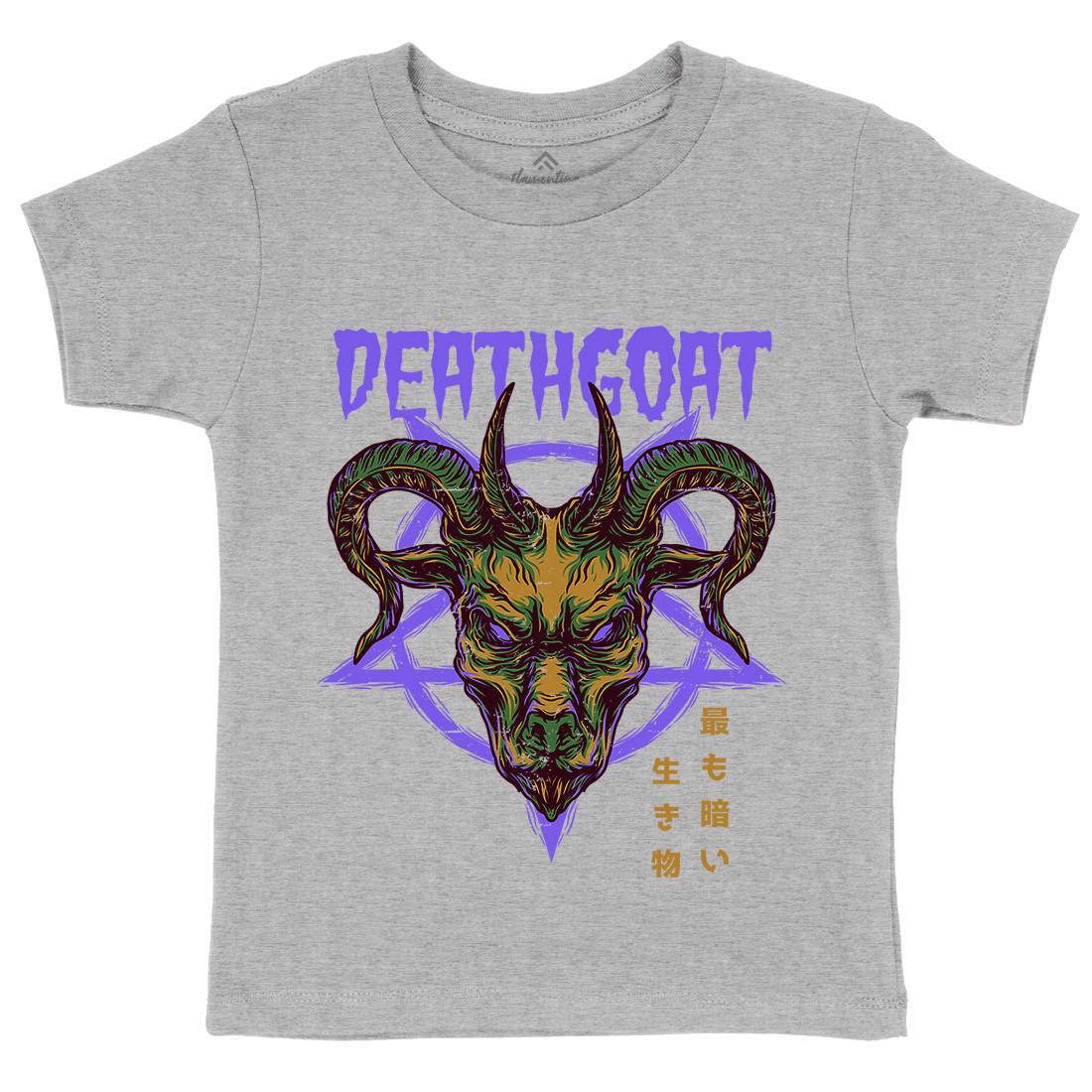 Death Goat Kids Organic Crew Neck T-Shirt Horror D755