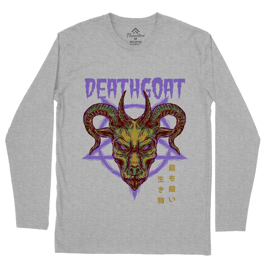 Death Goat Mens Long Sleeve T-Shirt Horror D755