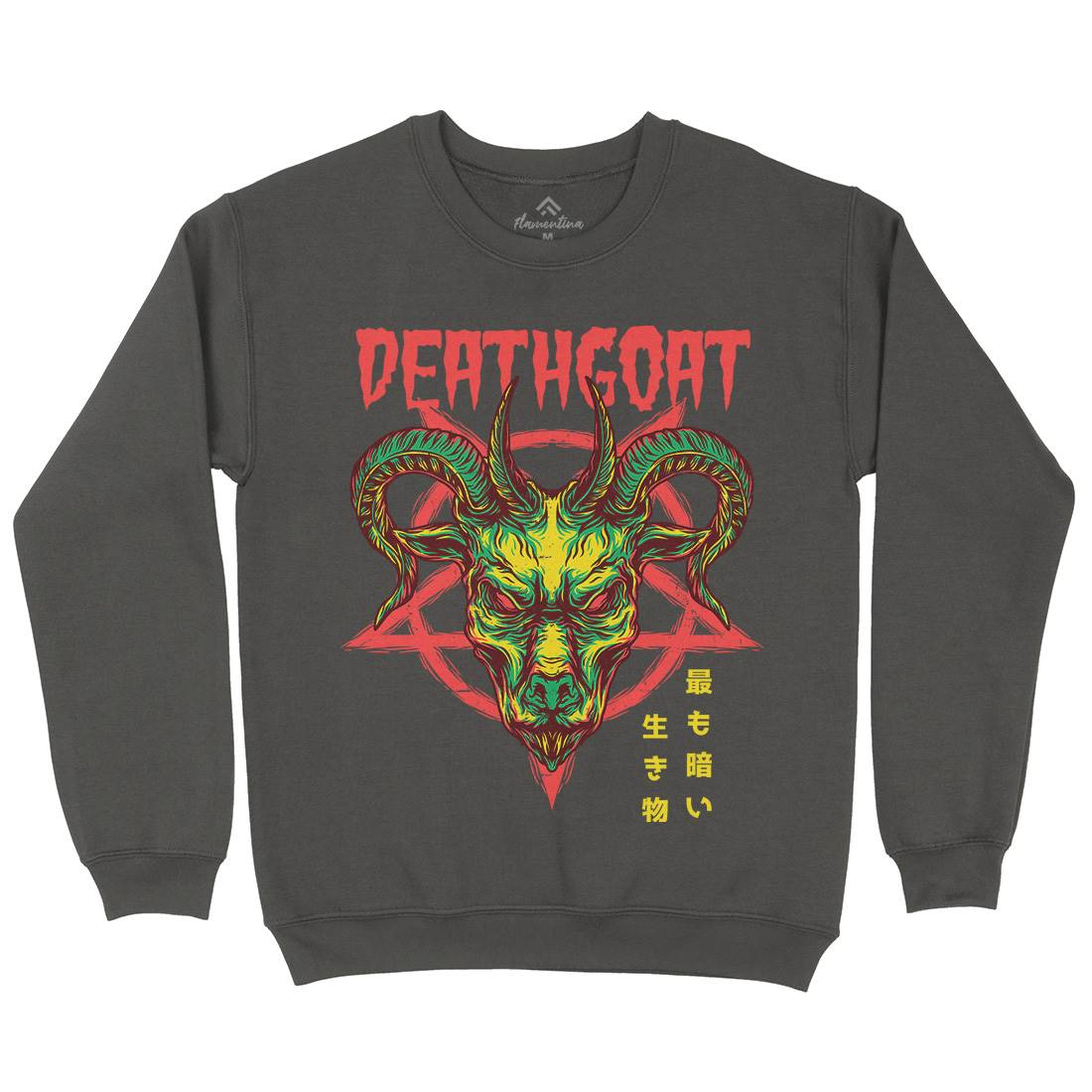 Death Goat Mens Crew Neck Sweatshirt Horror D755