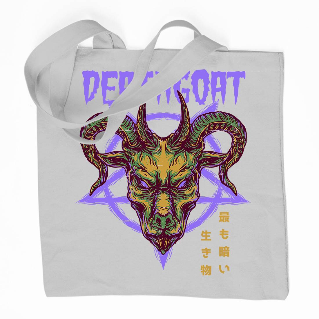 Death Goat Organic Premium Cotton Tote Bag Horror D755