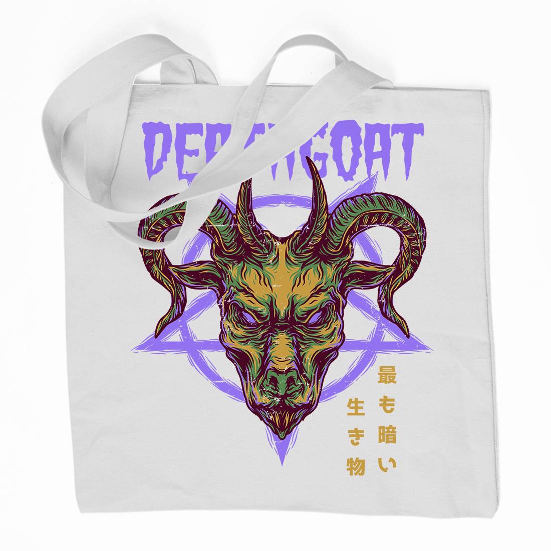 Death Goat Organic Premium Cotton Tote Bag Horror D755