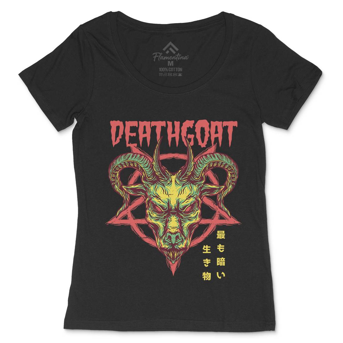 Death Goat Womens Scoop Neck T-Shirt Horror D755