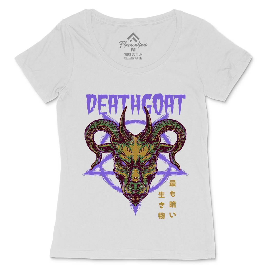Death Goat Womens Scoop Neck T-Shirt Horror D755