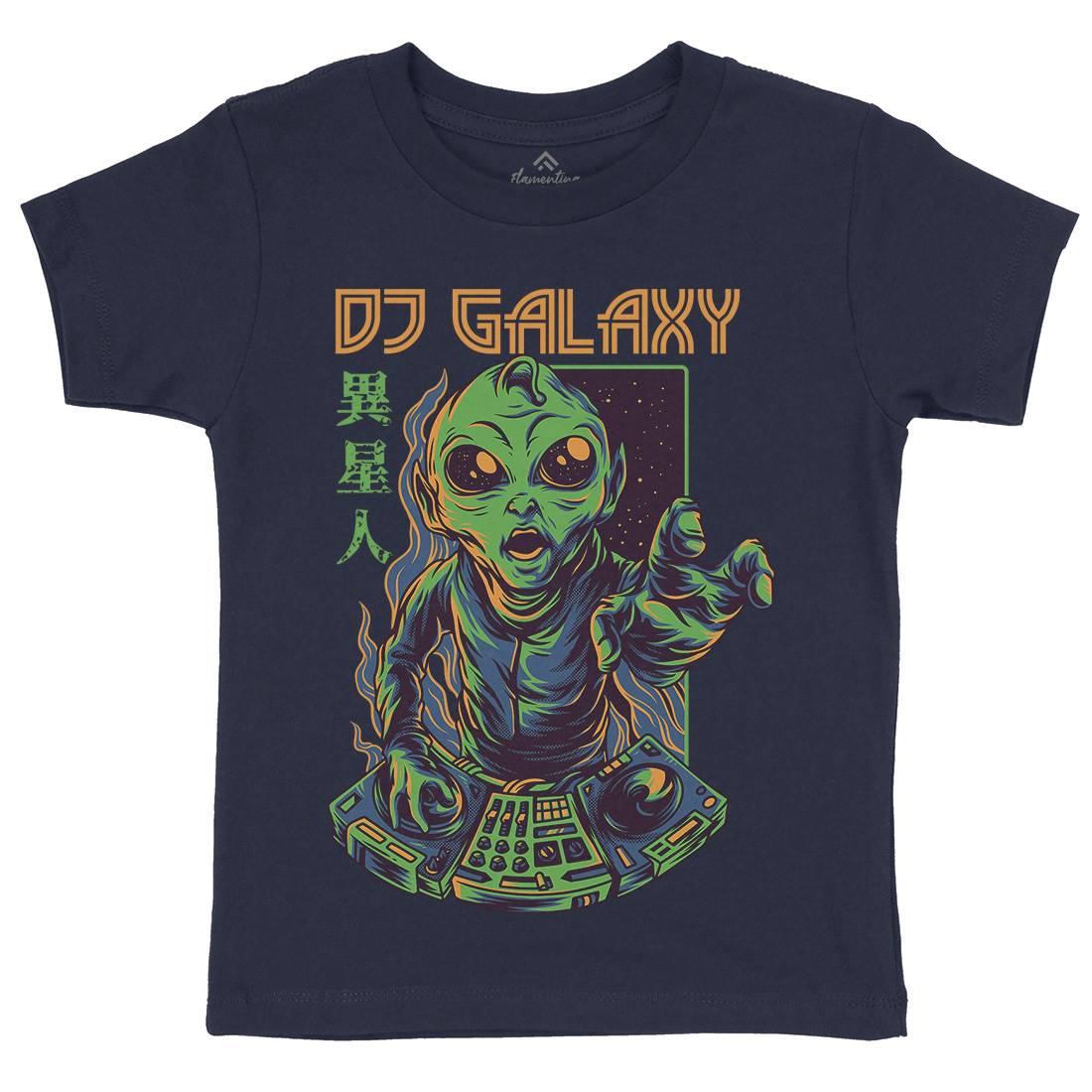 Dj Galaxy Kids Organic Crew Neck T-Shirt Space D756