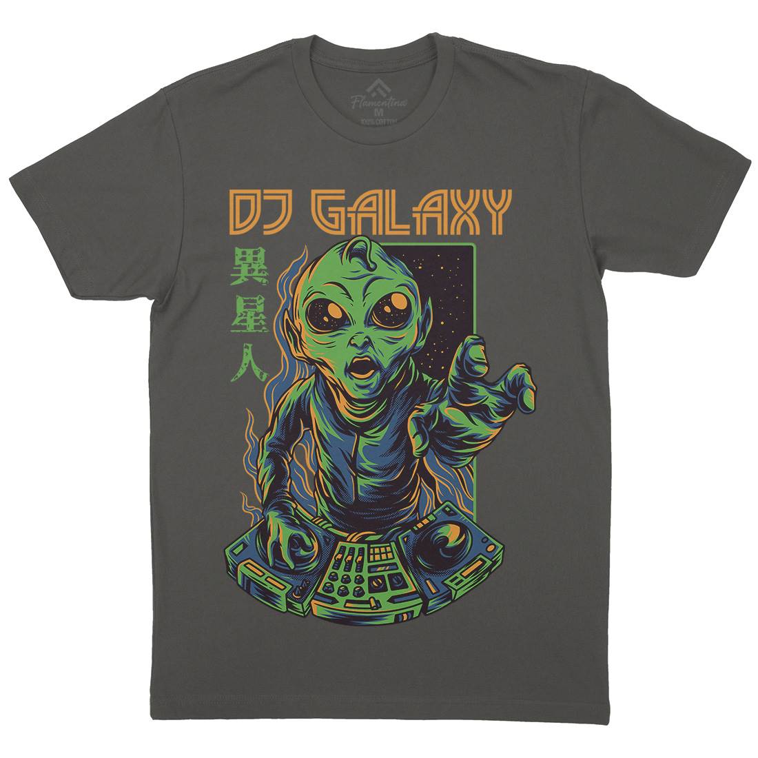 Dj Galaxy Mens Organic Crew Neck T-Shirt Space D756