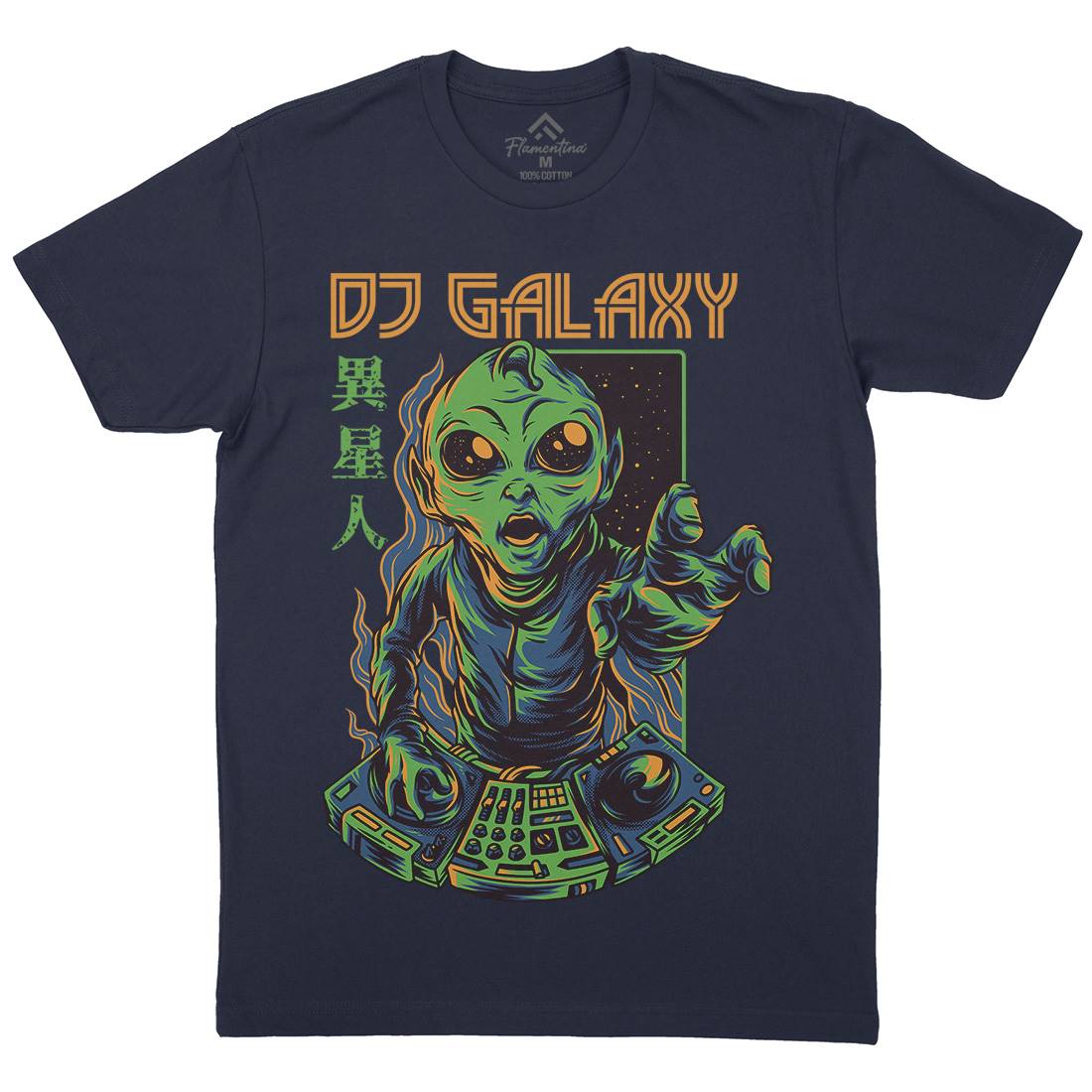 Dj Galaxy Mens Organic Crew Neck T-Shirt Space D756