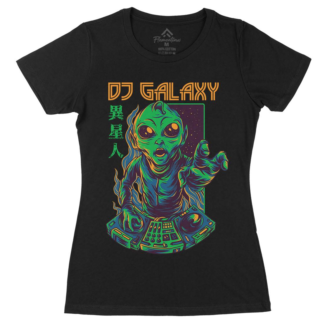 Dj Galaxy Womens Organic Crew Neck T-Shirt Space D756