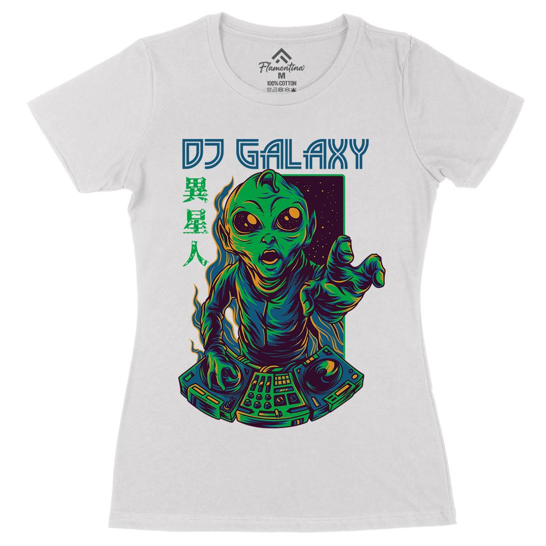 Dj Galaxy Womens Organic Crew Neck T-Shirt Space D756