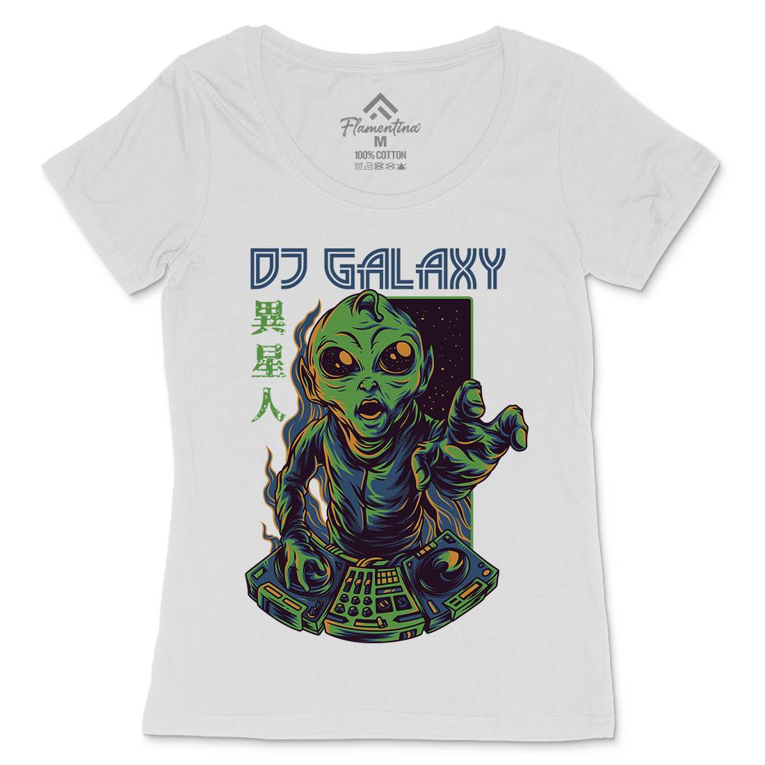 Dj Galaxy Womens Scoop Neck T-Shirt Space D756
