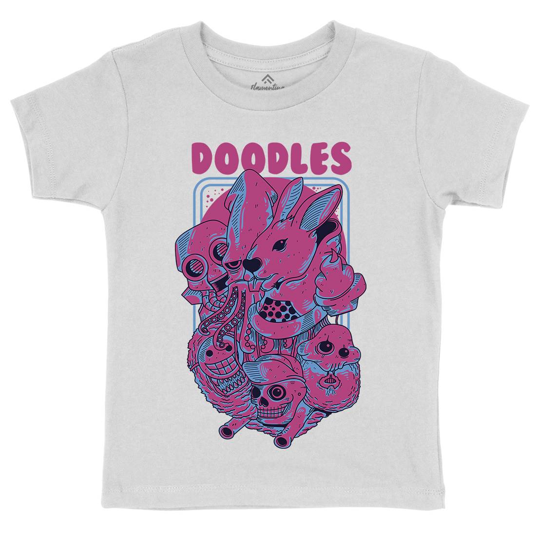 Doodles Kids Crew Neck T-Shirt Art D757