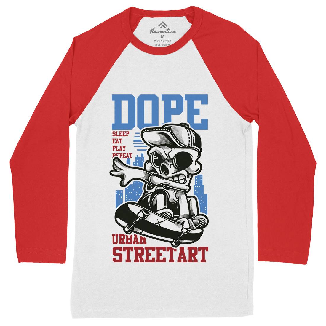 Dope Mens Long Sleeve Baseball T-Shirt Skate D758