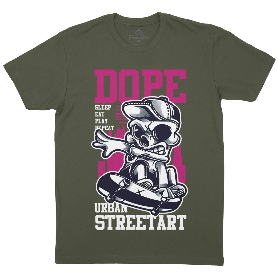 Dope Mens Organic Crew Neck T-Shirt Skate D758