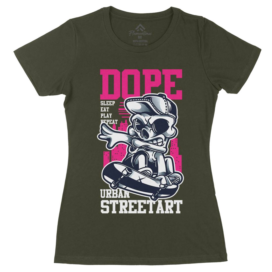 Dope Womens Organic Crew Neck T-Shirt Skate D758