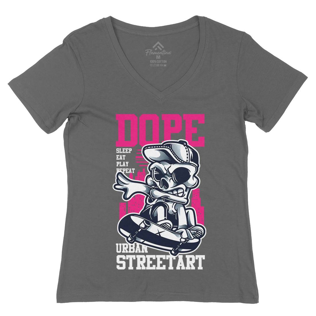 Dope Womens Organic V-Neck T-Shirt Skate D758