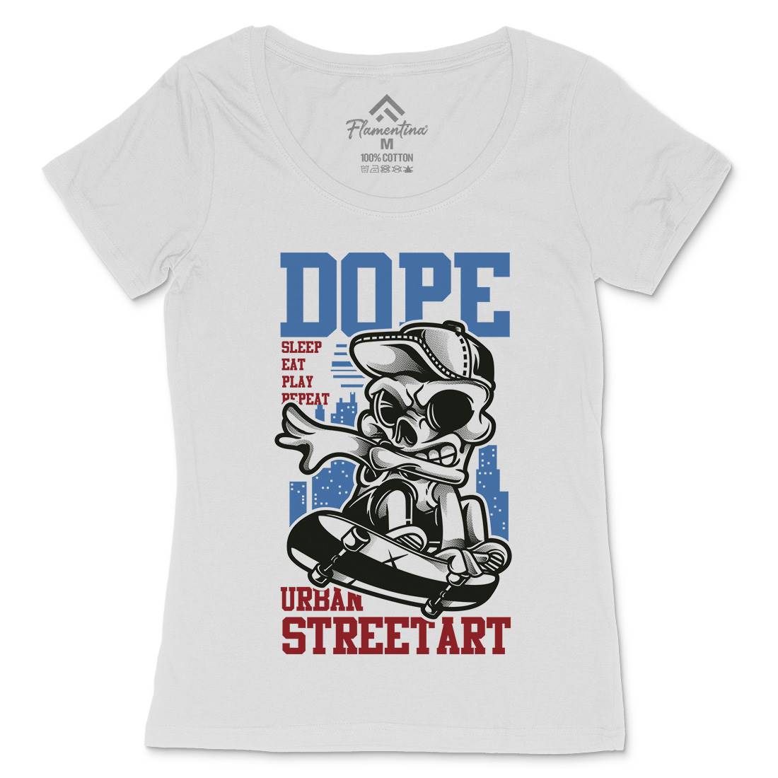 Dope Womens Scoop Neck T-Shirt Skate D758