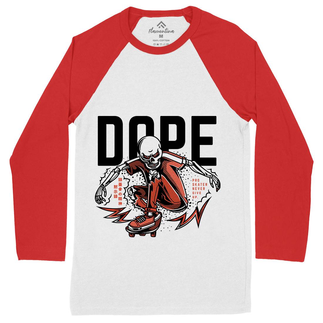 Dope Mens Long Sleeve Baseball T-Shirt Skate D759