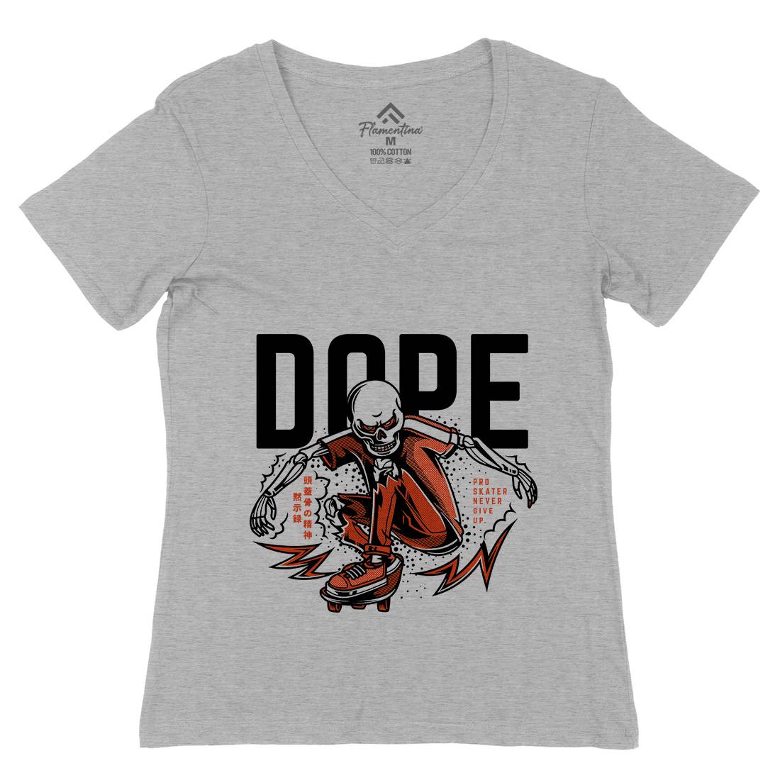 Dope Womens Organic V-Neck T-Shirt Skate D759