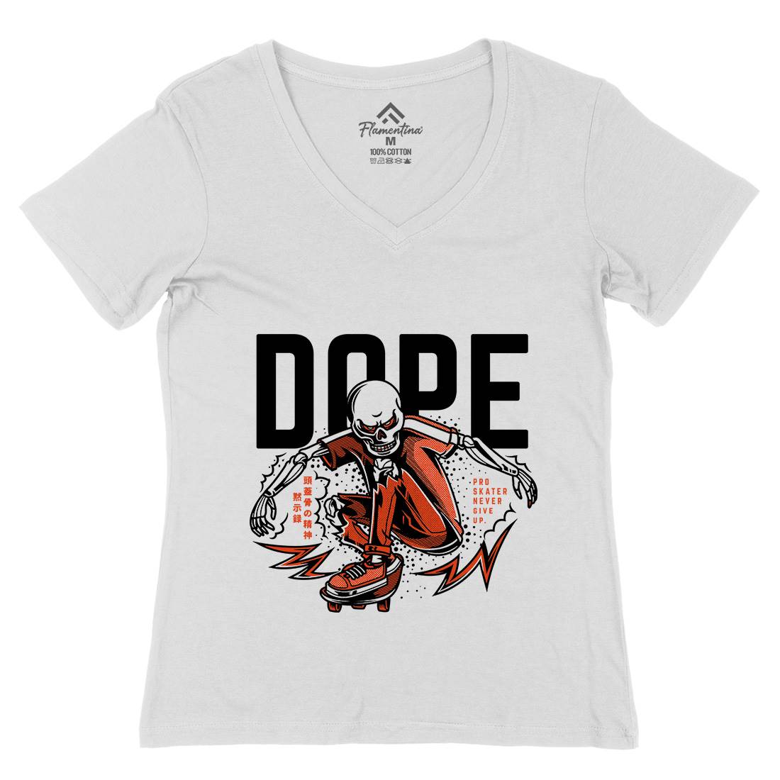 Dope Womens Organic V-Neck T-Shirt Skate D759