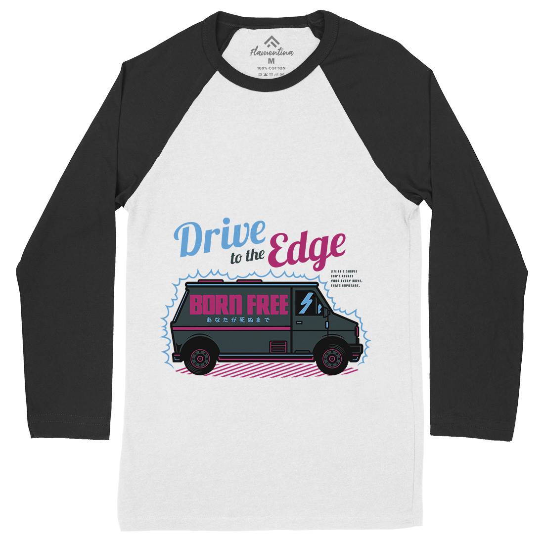Drive To The Edge Mens Long Sleeve Baseball T-Shirt Holiday D760