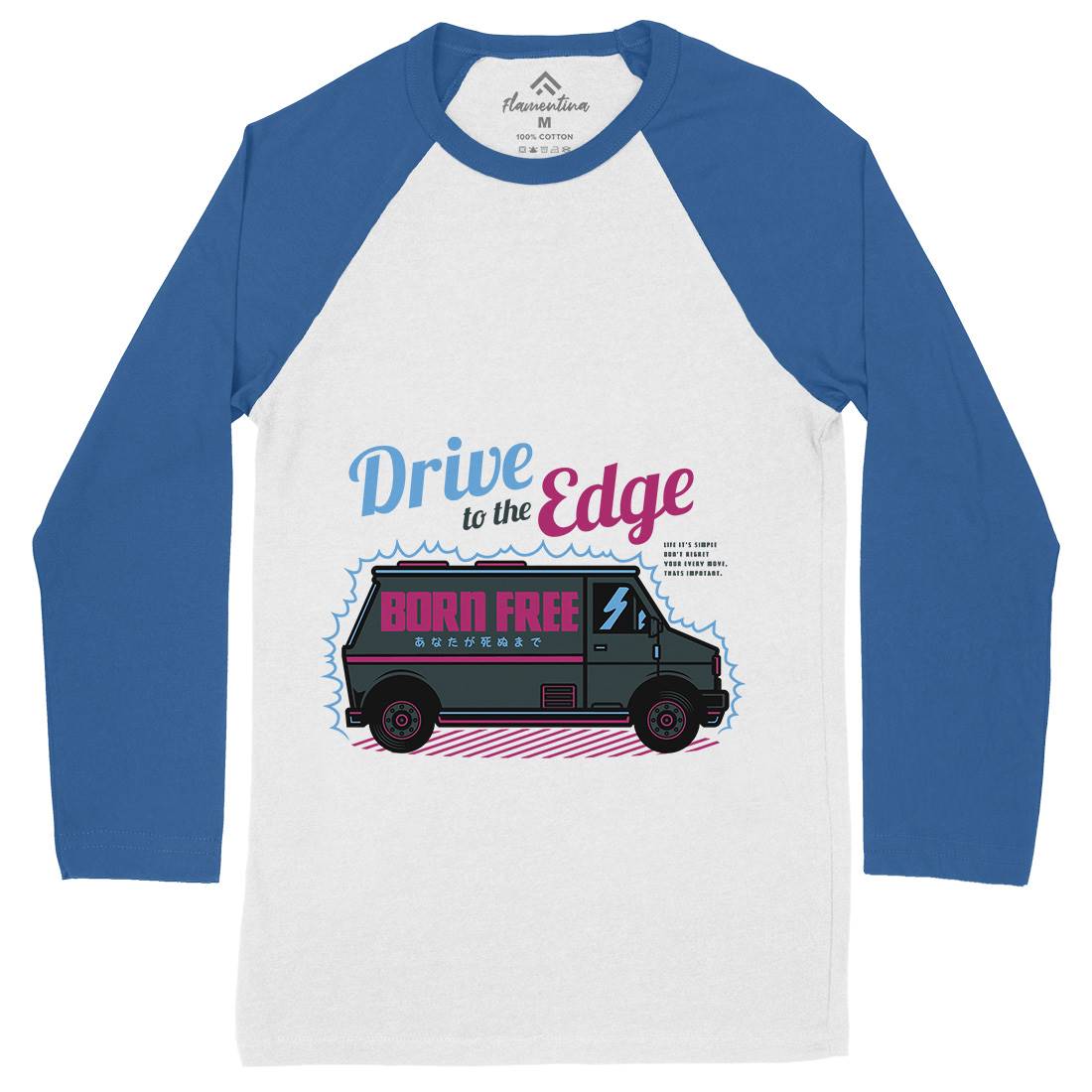 Drive To The Edge Mens Long Sleeve Baseball T-Shirt Holiday D760