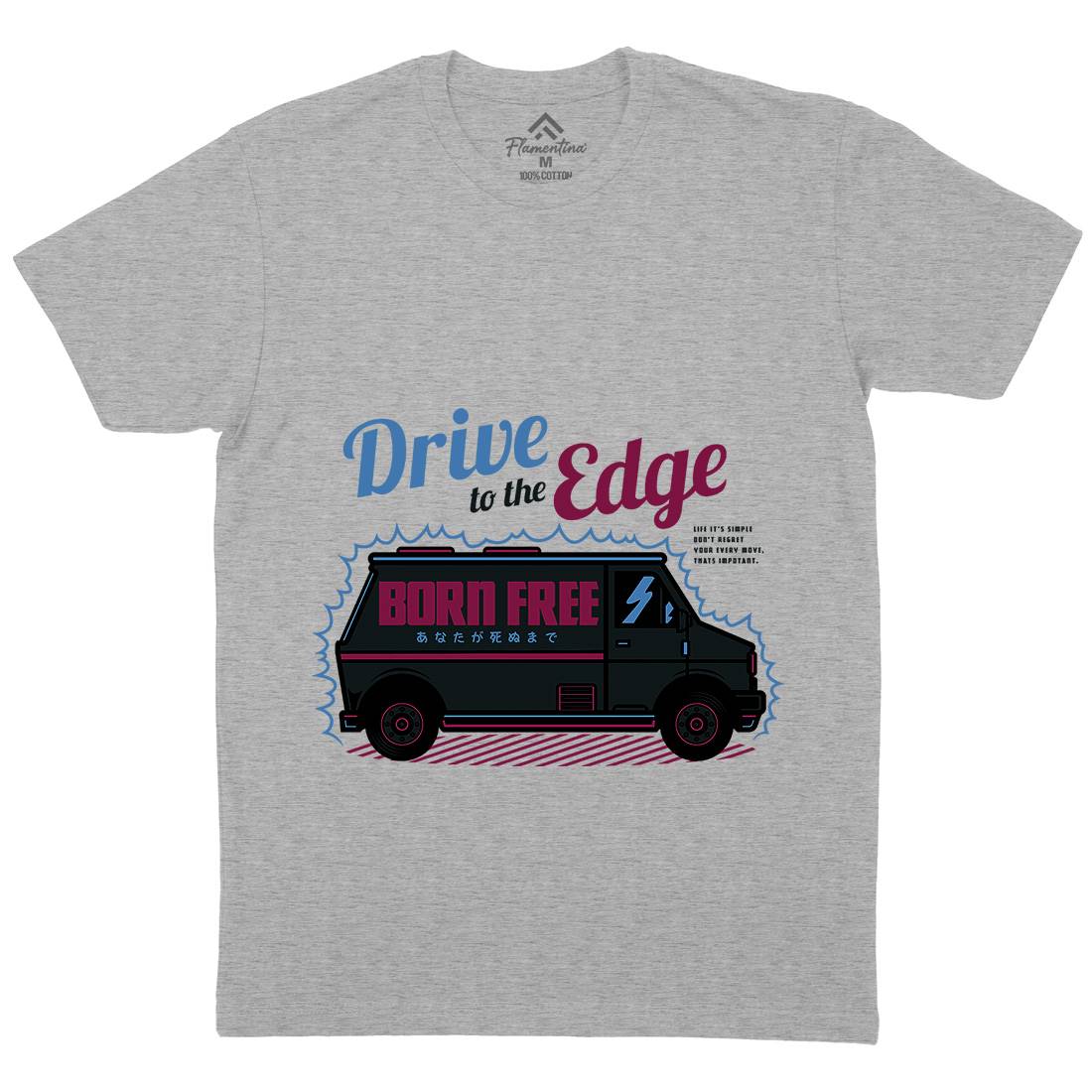 Drive To The Edge Mens Organic Crew Neck T-Shirt Holiday D760