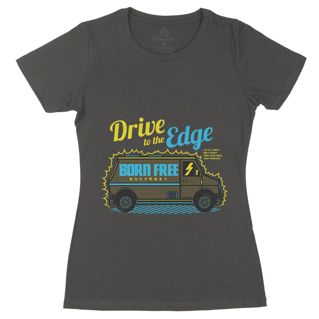 Drive To The Edge Womens Organic Crew Neck T-Shirt Holiday D760