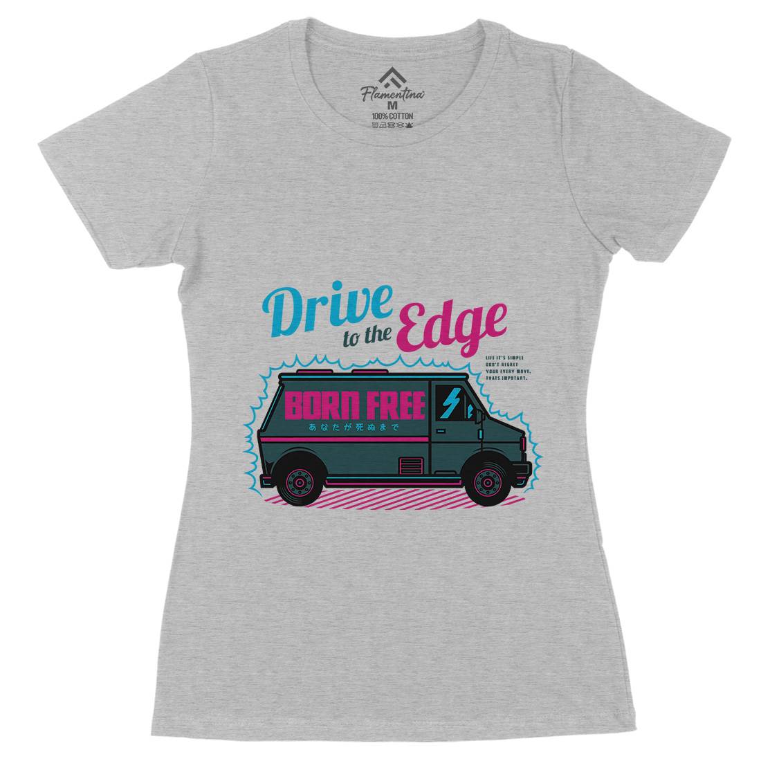 Drive To The Edge Womens Organic Crew Neck T-Shirt Holiday D760