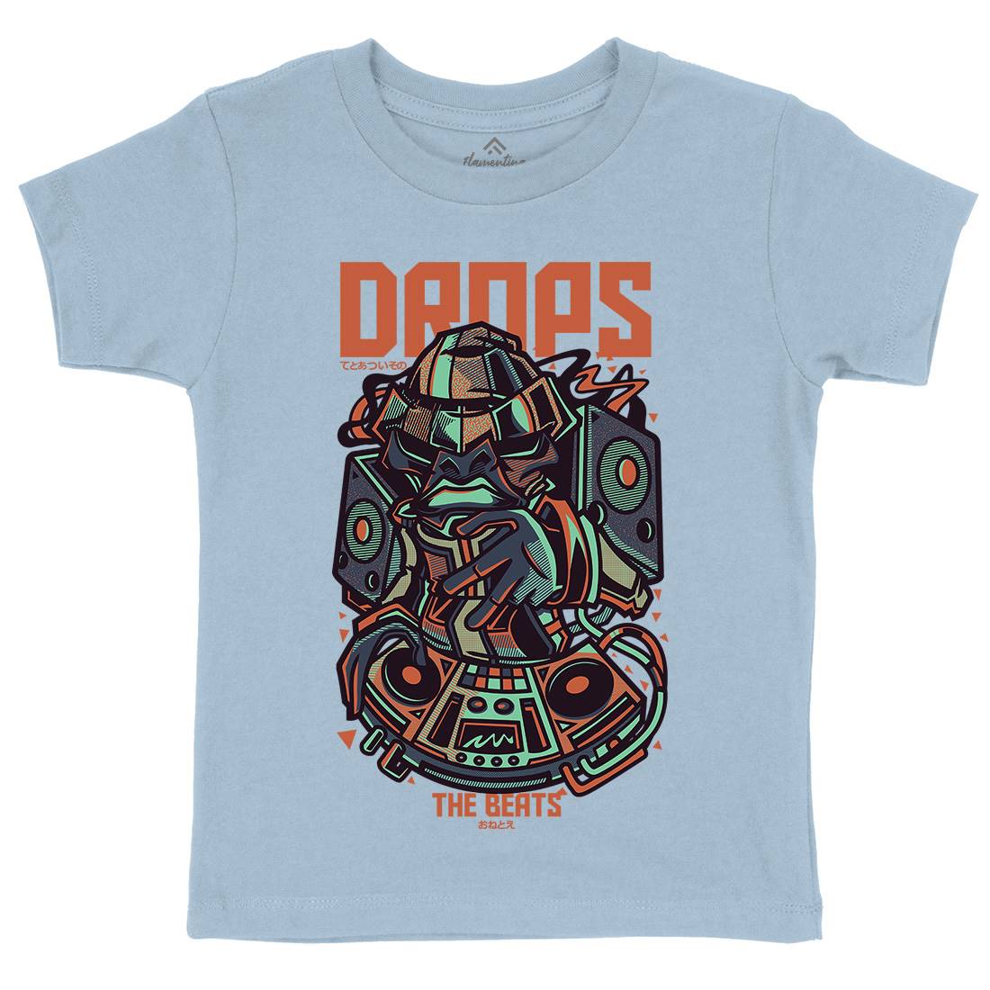 Drops Beats Kids Crew Neck T-Shirt Music D761