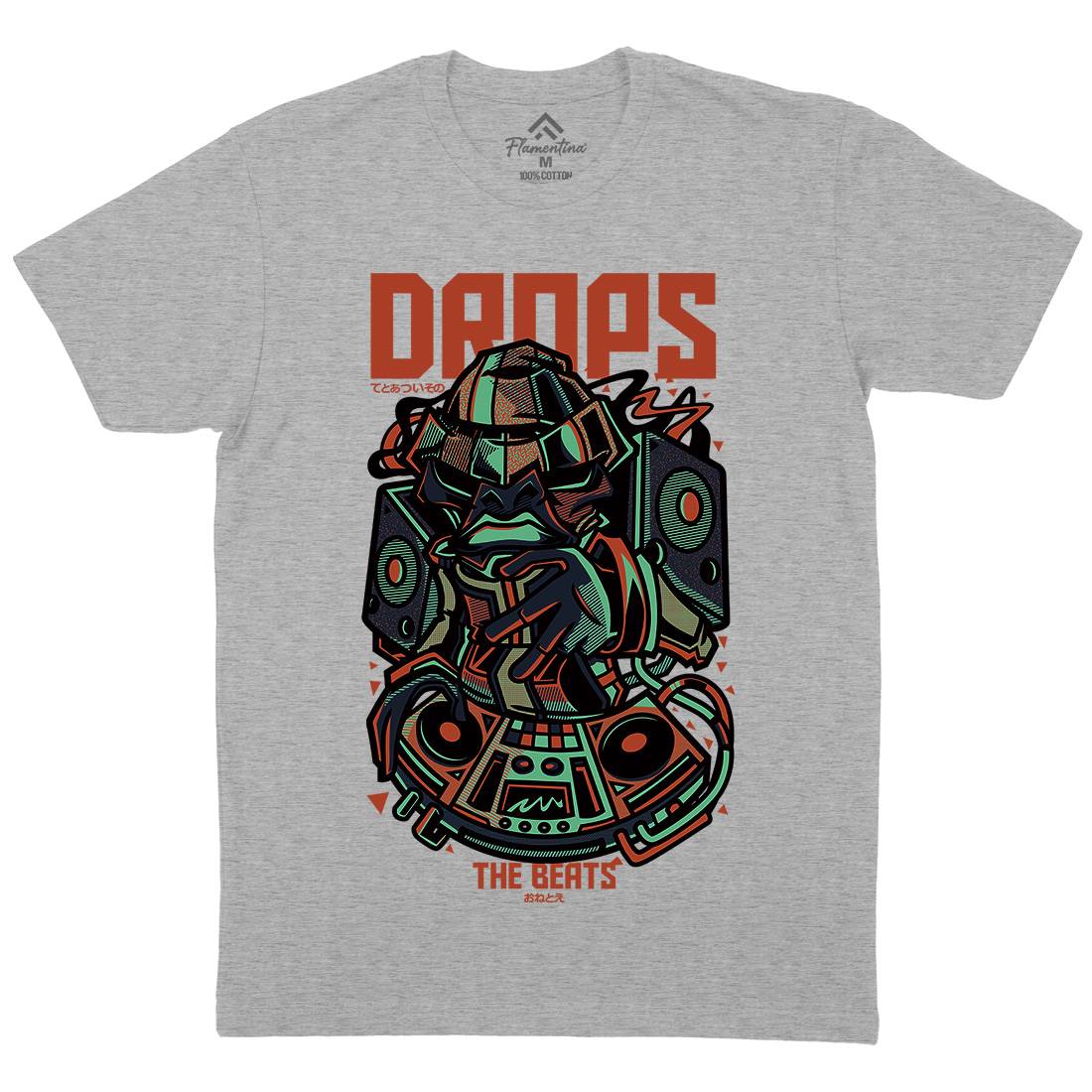 Drops Beats Mens Crew Neck T-Shirt Music D761