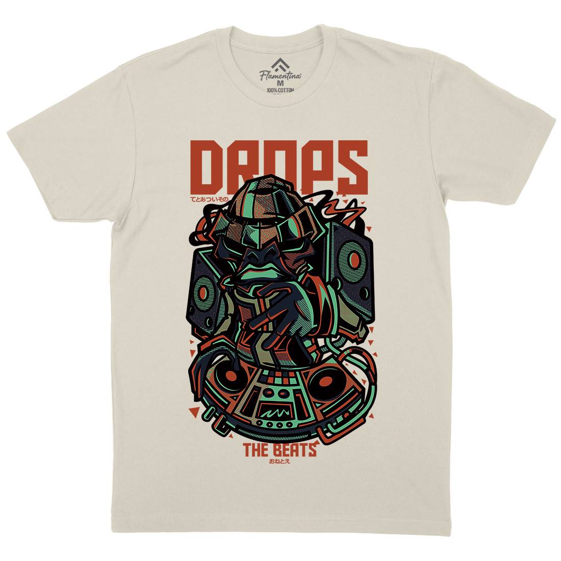 Drops Beats Mens Organic Crew Neck T-Shirt Music D761