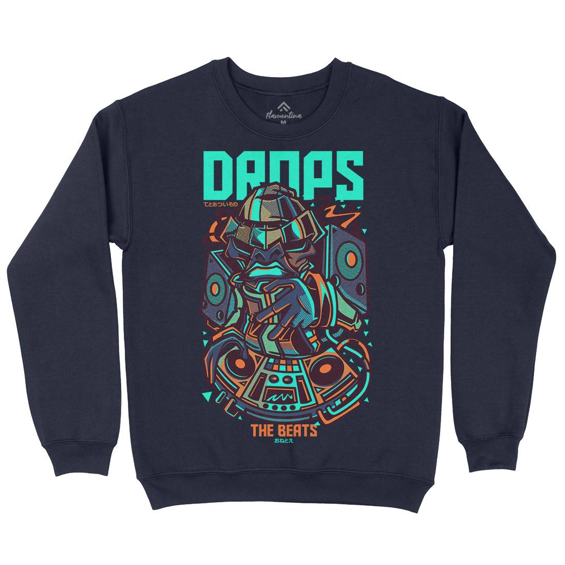 Drops Beats Mens Crew Neck Sweatshirt Music D761