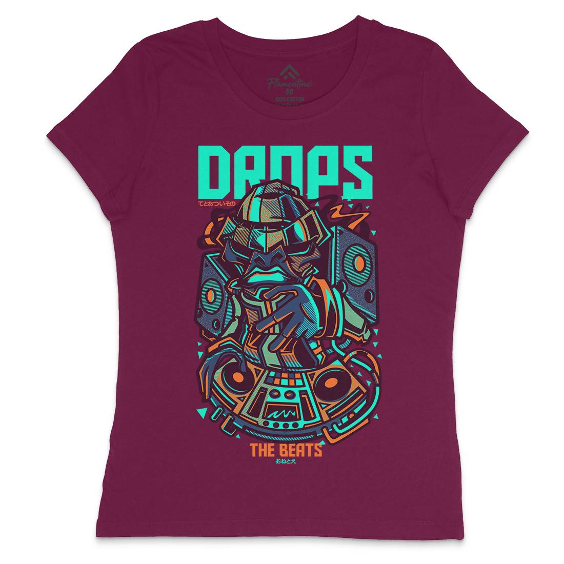 Drops Beats Womens Crew Neck T-Shirt Music D761
