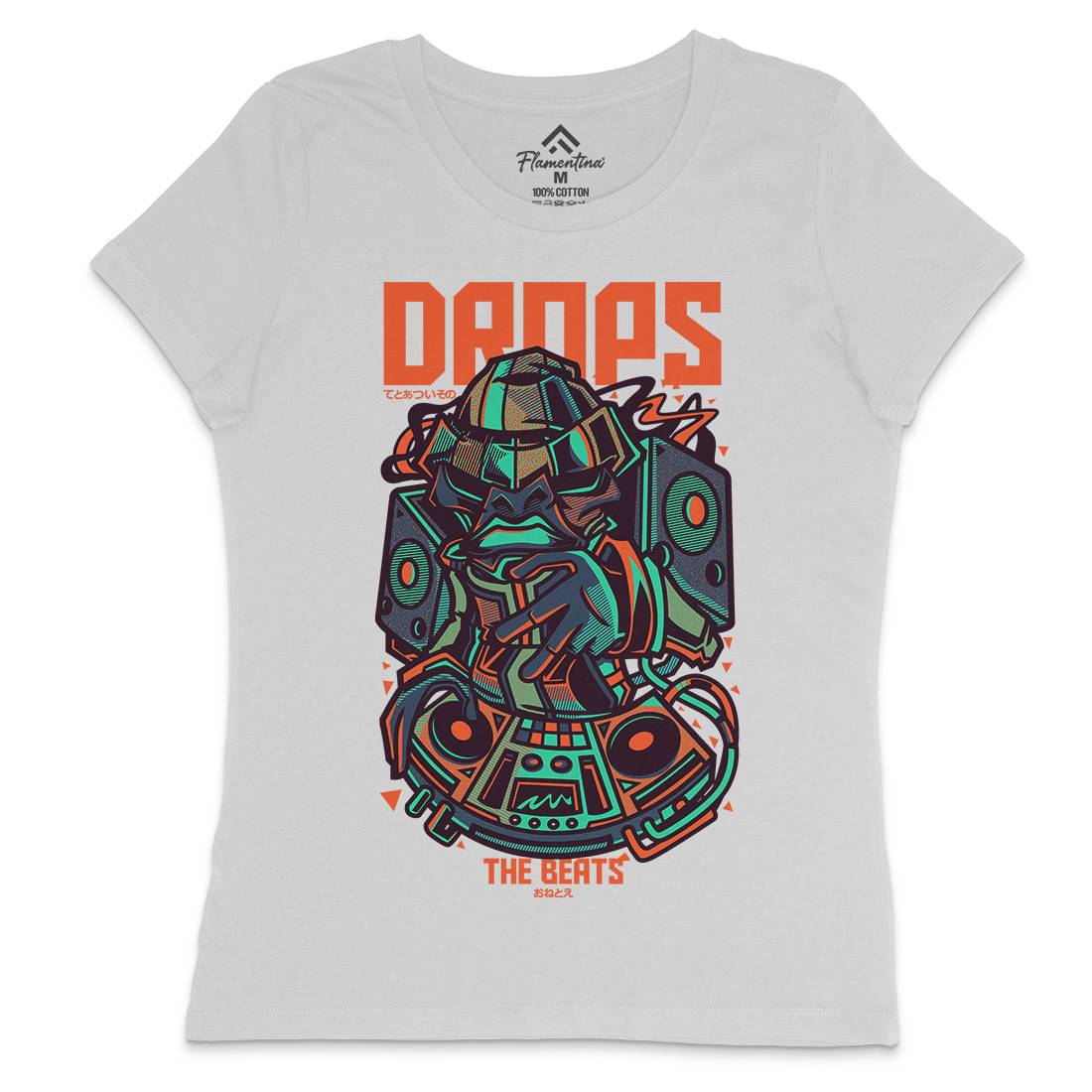 Drops Beats Womens Crew Neck T-Shirt Music D761