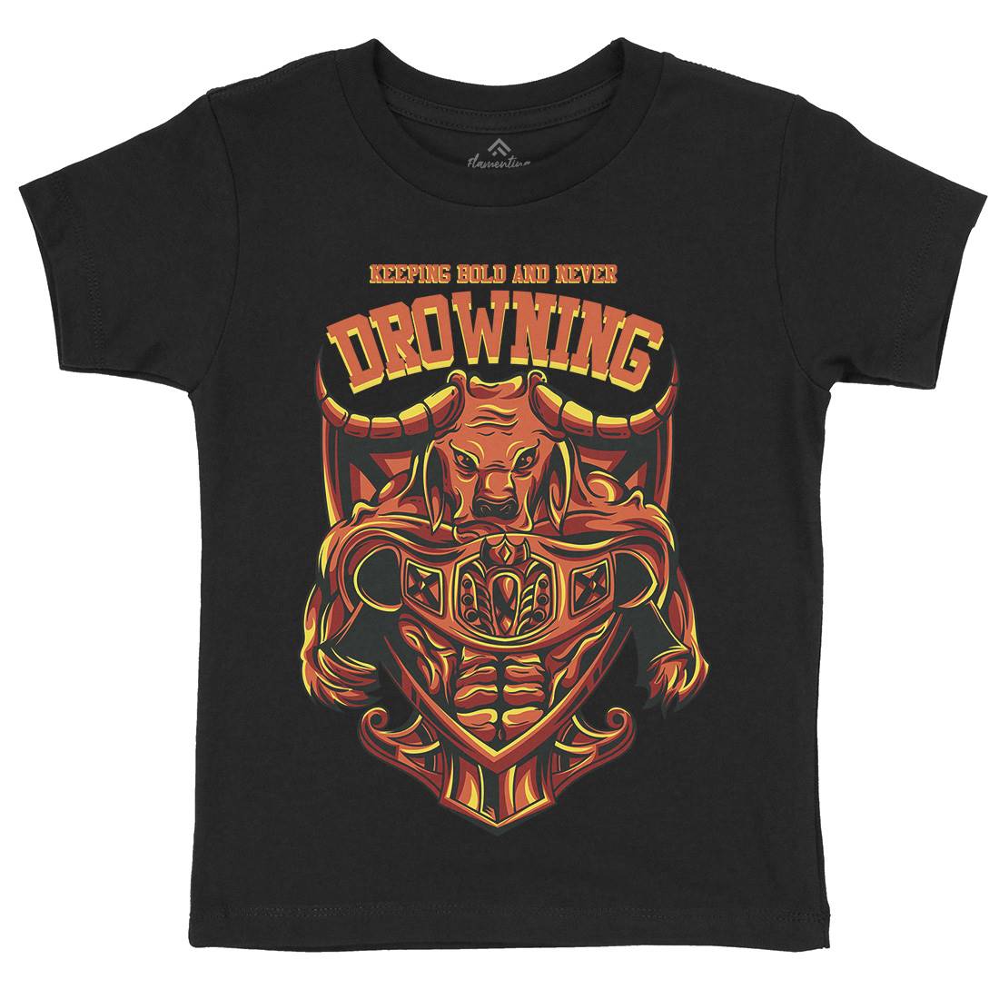 Drowning Bull Kids Crew Neck T-Shirt Warriors D763