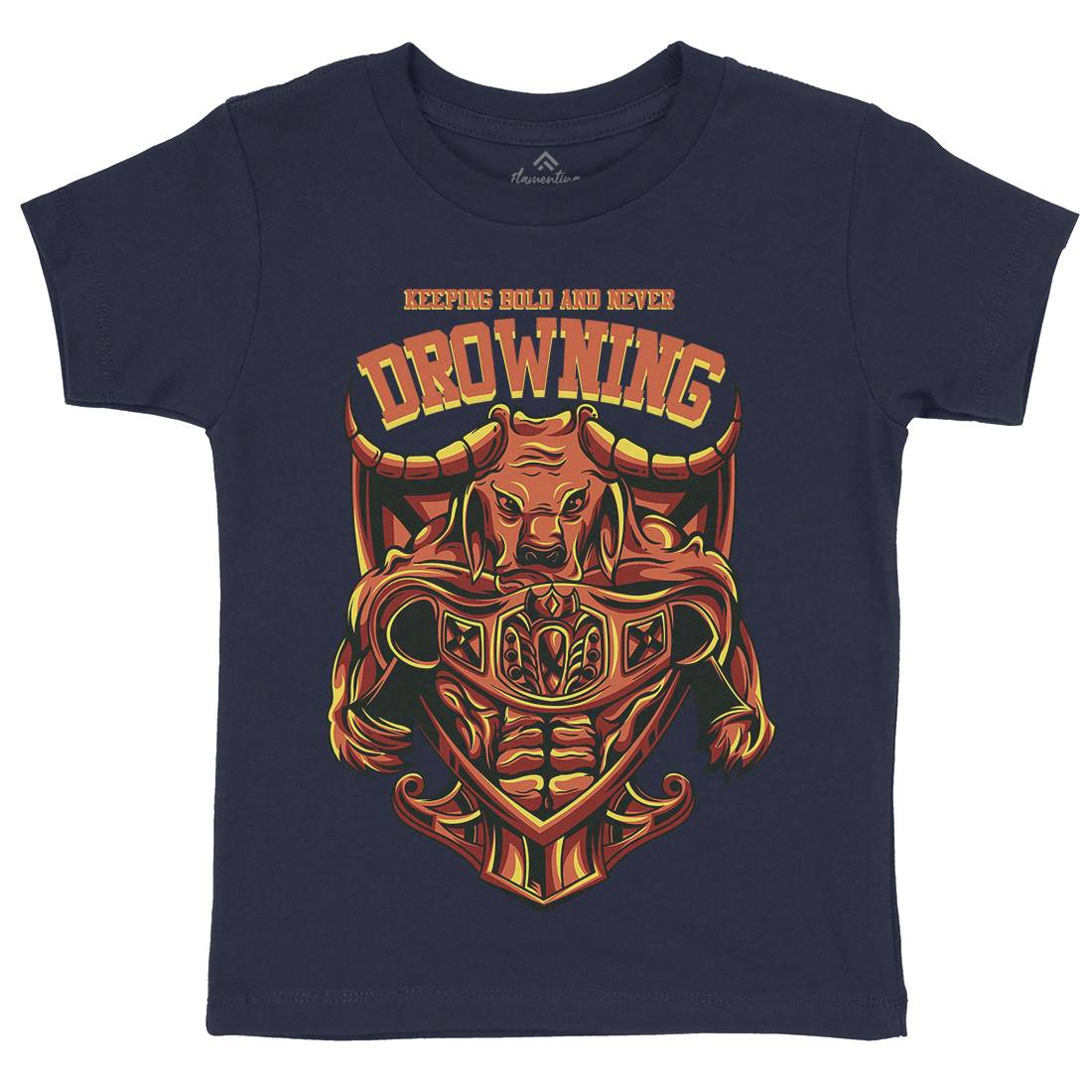 Drowning Bull Kids Organic Crew Neck T-Shirt Warriors D763