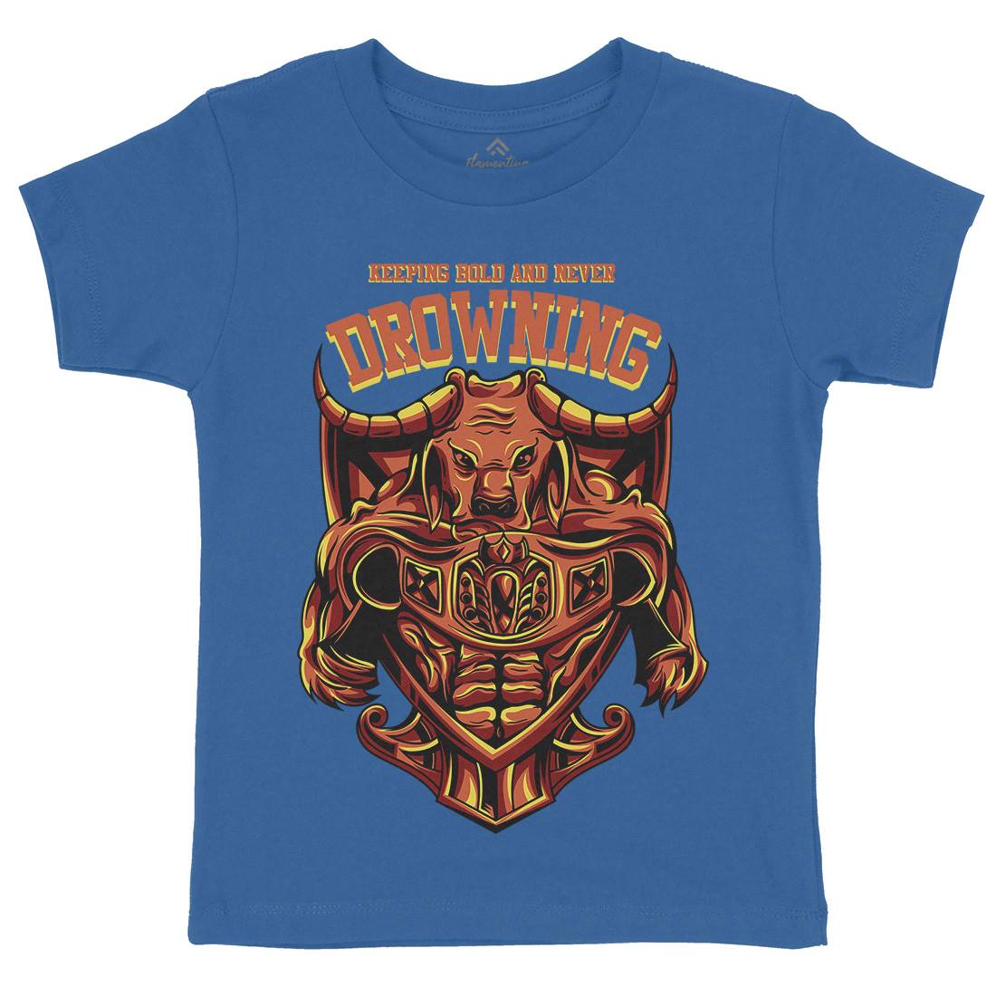 Drowning Bull Kids Crew Neck T-Shirt Warriors D763