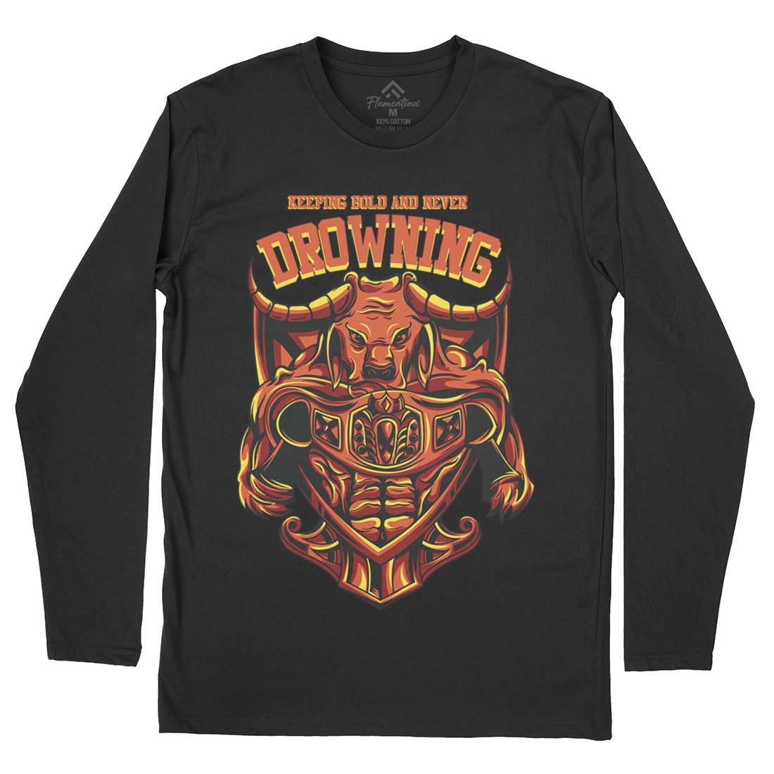 Drowning Bull Mens Long Sleeve T-Shirt Warriors D763