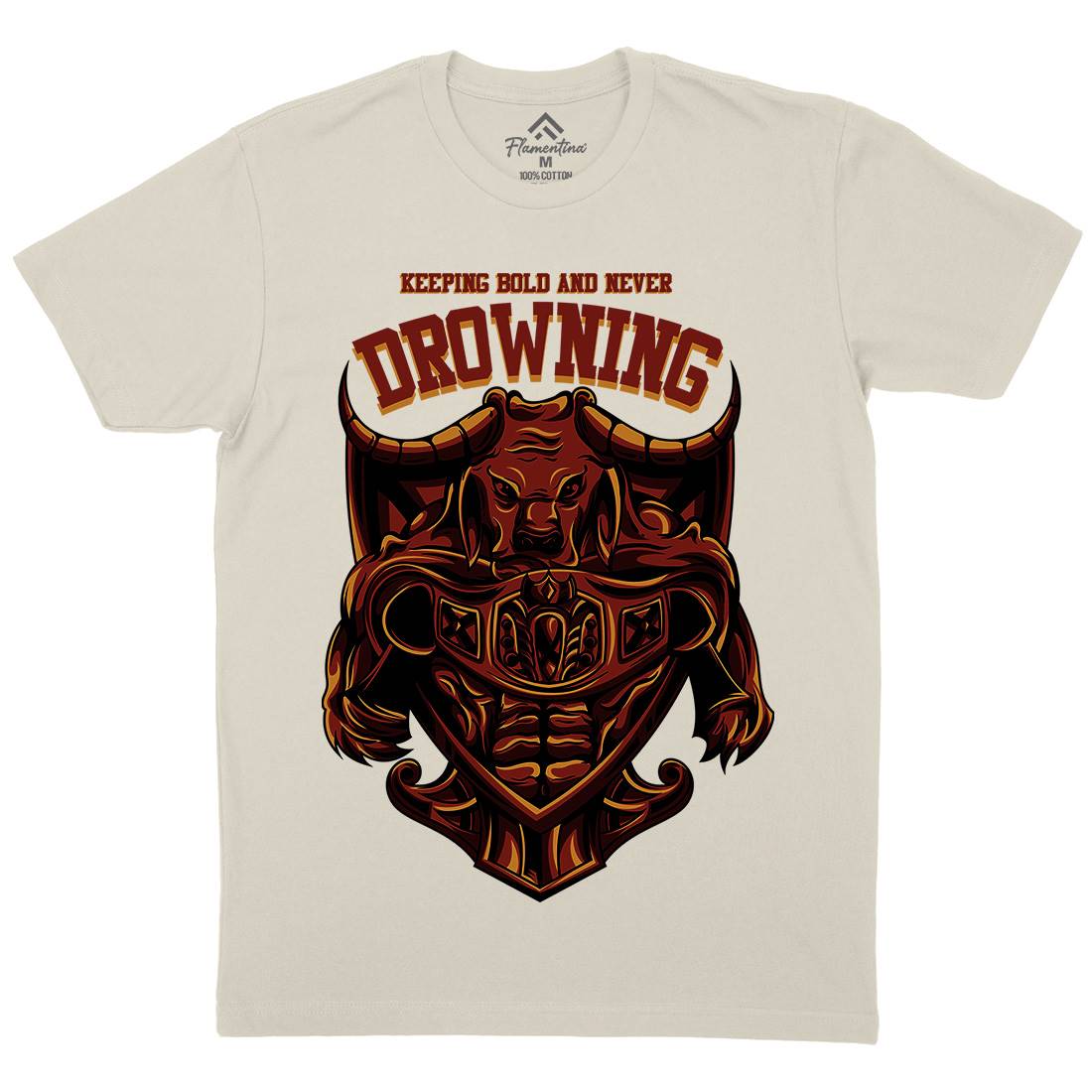 Drowning Bull Mens Organic Crew Neck T-Shirt Warriors D763